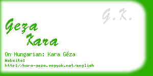 geza kara business card