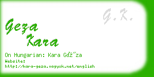 geza kara business card